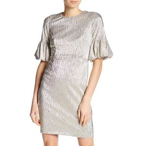 Donna Morgan Print Metallic Silver Dress, 2